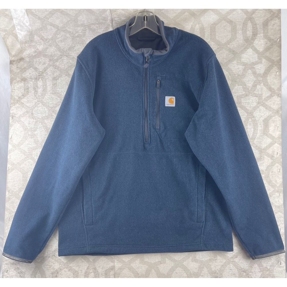 Carhartt Dalton Half-Zip Fleece‎ Pullover Mens Medium Blue 103831-981 Mock Neck